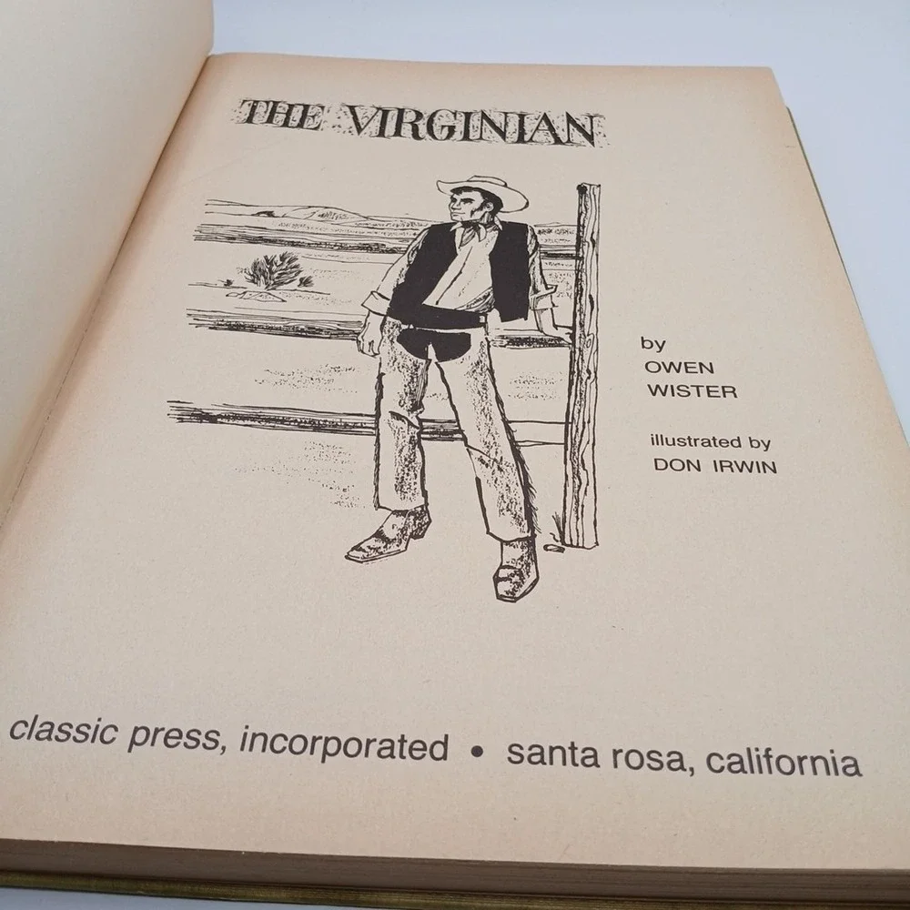 The Virginian Owen‎ Wister 1968 VTG Hardcover Vintage VG